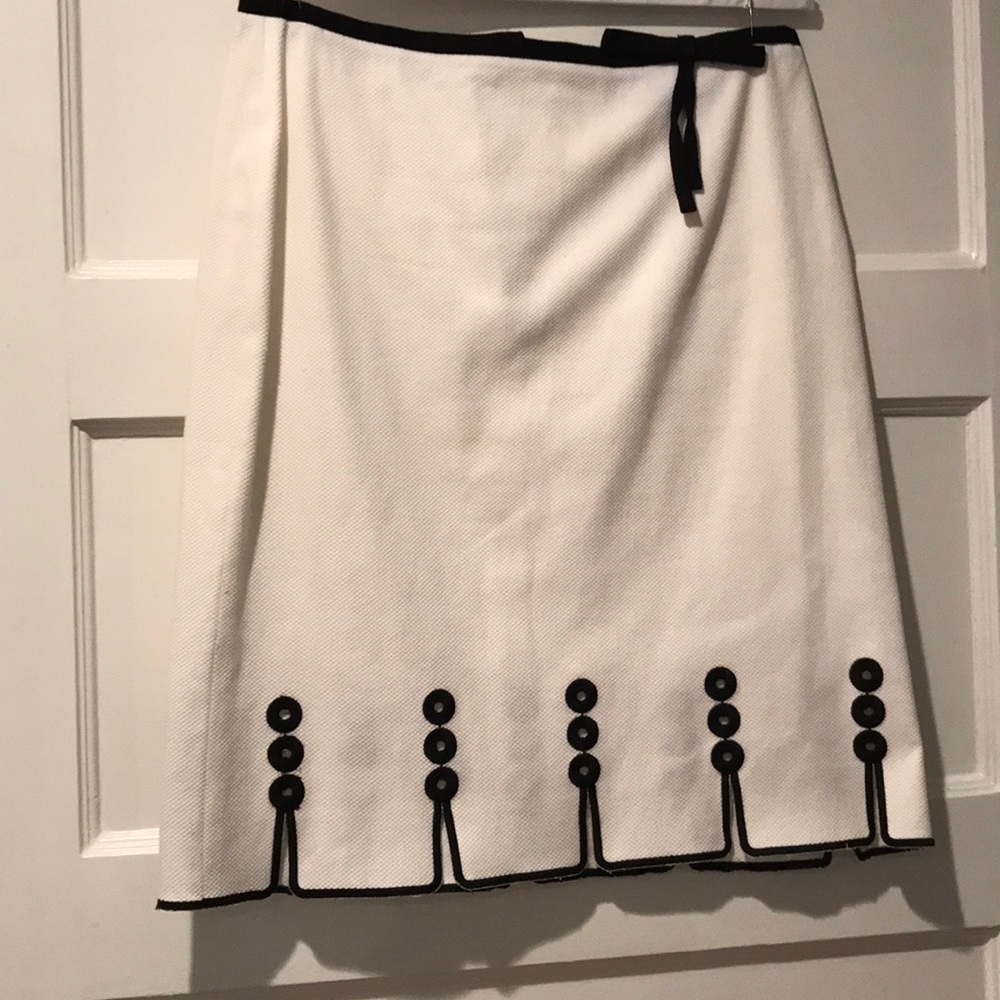 White and black work skirt